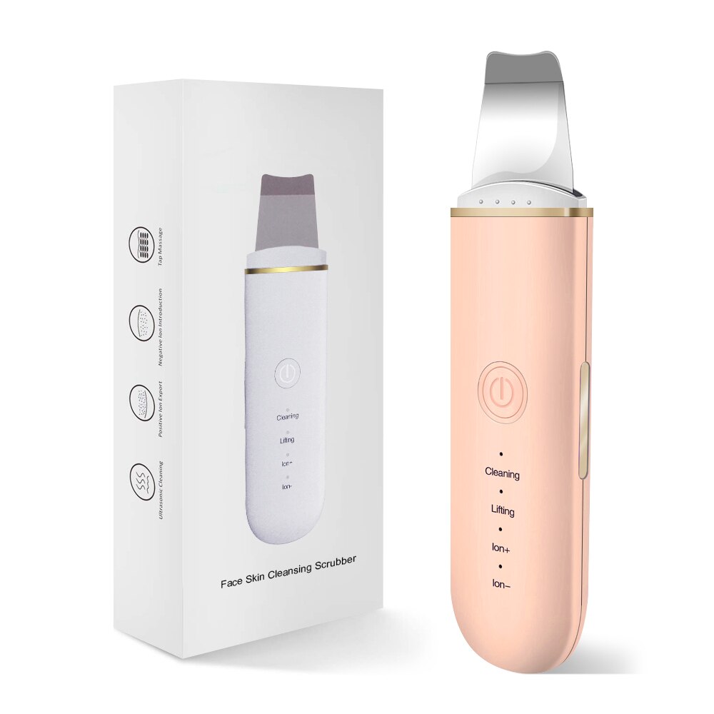 Épurateur de peau à ultrasons 3 Modes, appareil électrique de beauté, nettoyage en profondeur des pores, acné, saleté, dissolvant de points noirs, soins de la peau à domicile: Pink