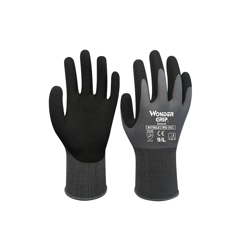 HANVO 5 paia addensare PU Nitrile guanti da lavoro con rivestimento di sicurezza guanti rivestiti con palmo guanti da lavoro meccanici: WG-502 / XL