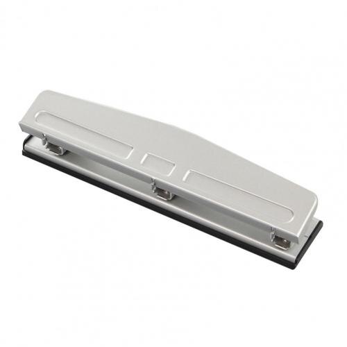 Three holes Manual Office puncher Office Loose leaf A4 paper Punch supplies Metal stationery: Silver