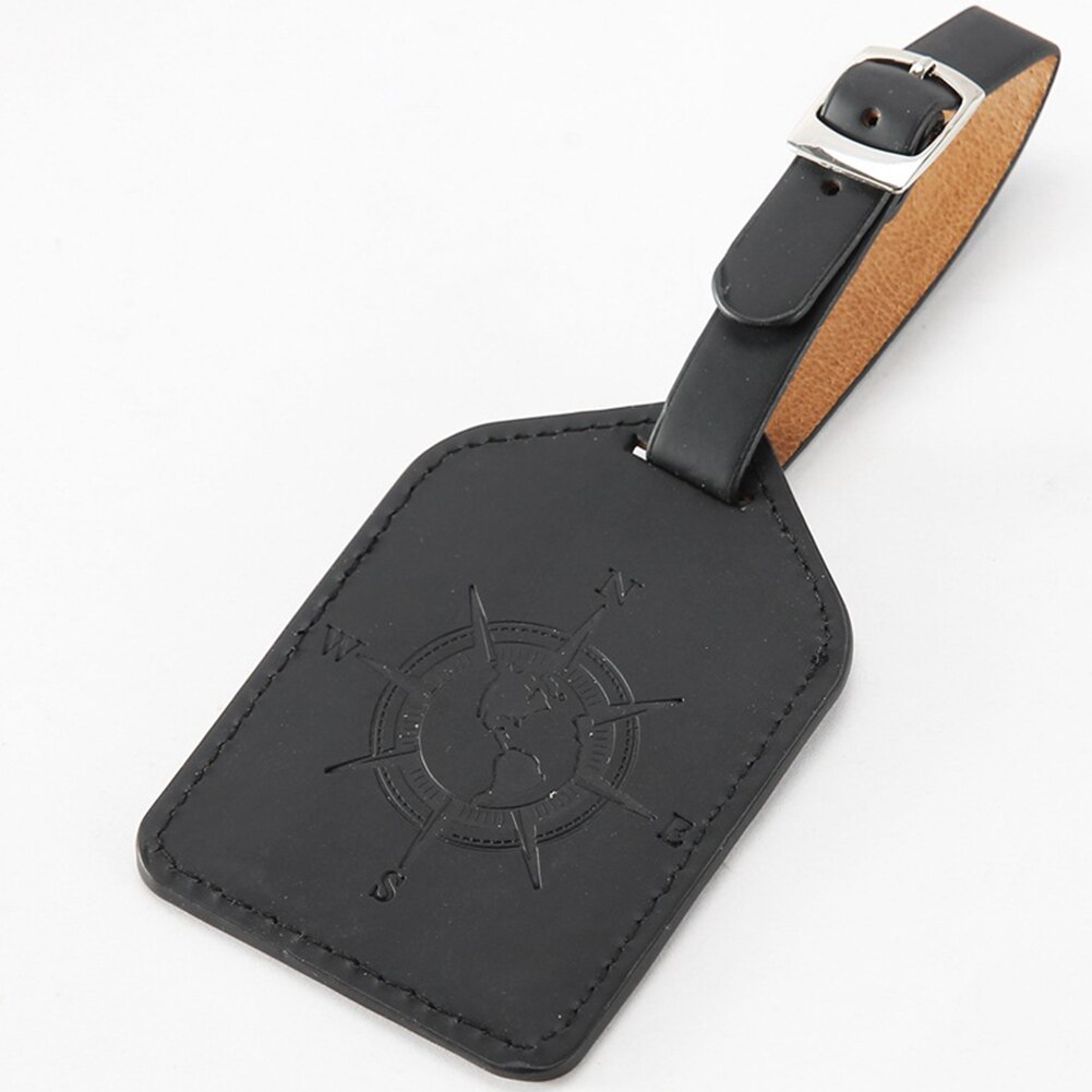 PU Leder Gepäck Tag Leichte, Tragbare Sichtbar Adresse Reise Label Tasche Vintage Stil Tragen Einstellbare Schnalle