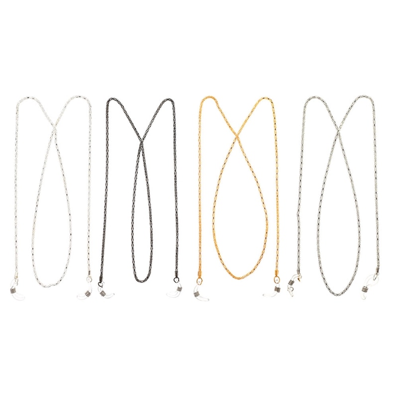 Solglasögon halsband halsband metall glasögon glasögon kedjesnöre för läsglasögon
