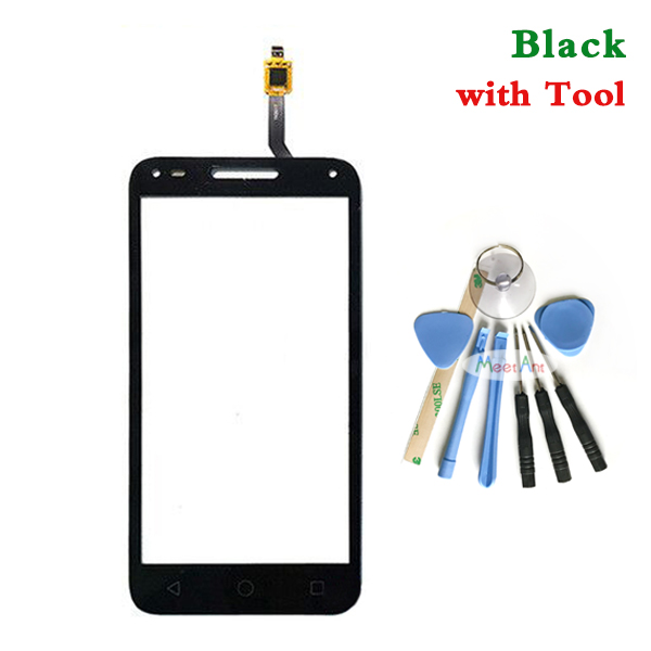 5.0 "Voor Alcatel One Touch U5 3G 4047D 4047G 4047 OT4047 OT4047D Touch Screen Digitizer Sensor Buitenste glas Lens Panel: Black With Tool