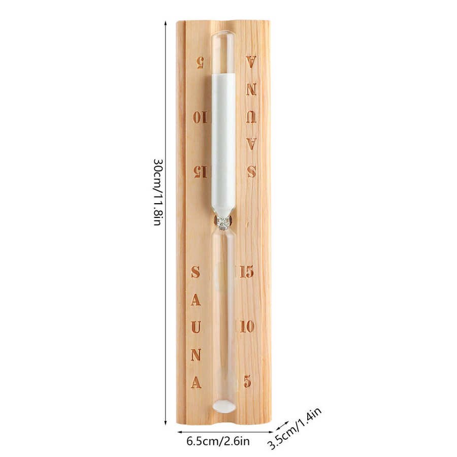 Træ sauna timeglas 15 minutter sand timer nedtælling ur tilbehør til sauna spa værelse sauna tilbehør hvid sand timer