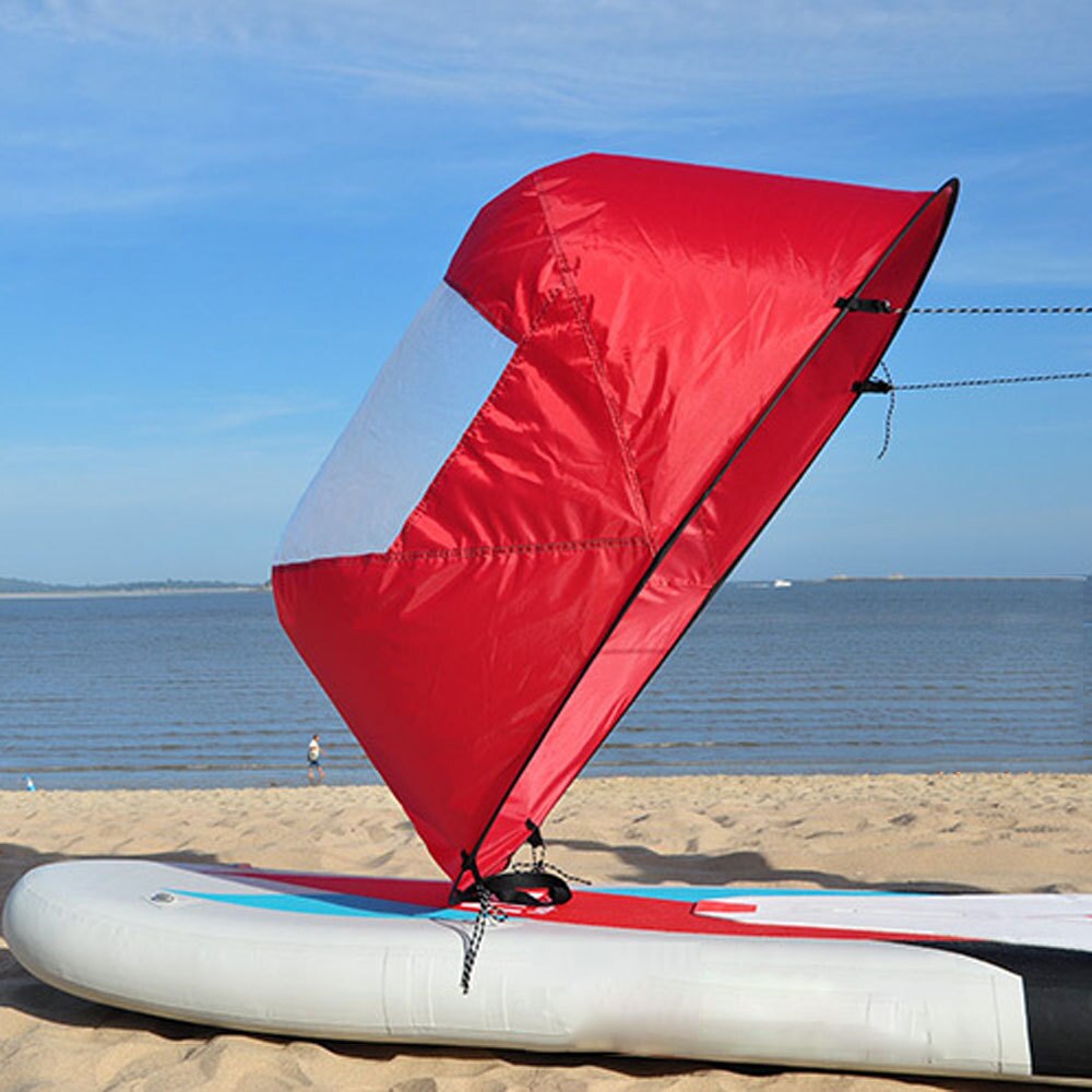 42 " /108 cm segel fällbar kajak båt vind segel kanot sup paddle board med klart fönster drivande båt tillbehör