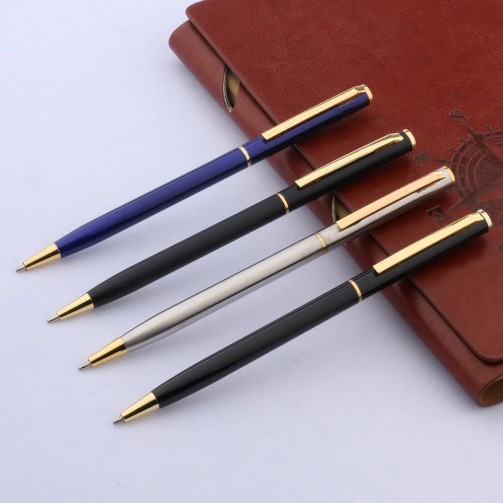 1pc Stainless steel student pen office piece classical Ballpoint Pen