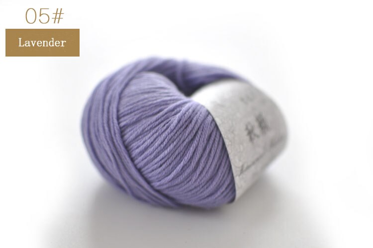 QZLKNIT 50g/bal 50% Merino gemengd garen Herfst/winter Zacht Medium grof wol garen DIY Hand gebreide haak Baby kleding garen: 05 Lavender