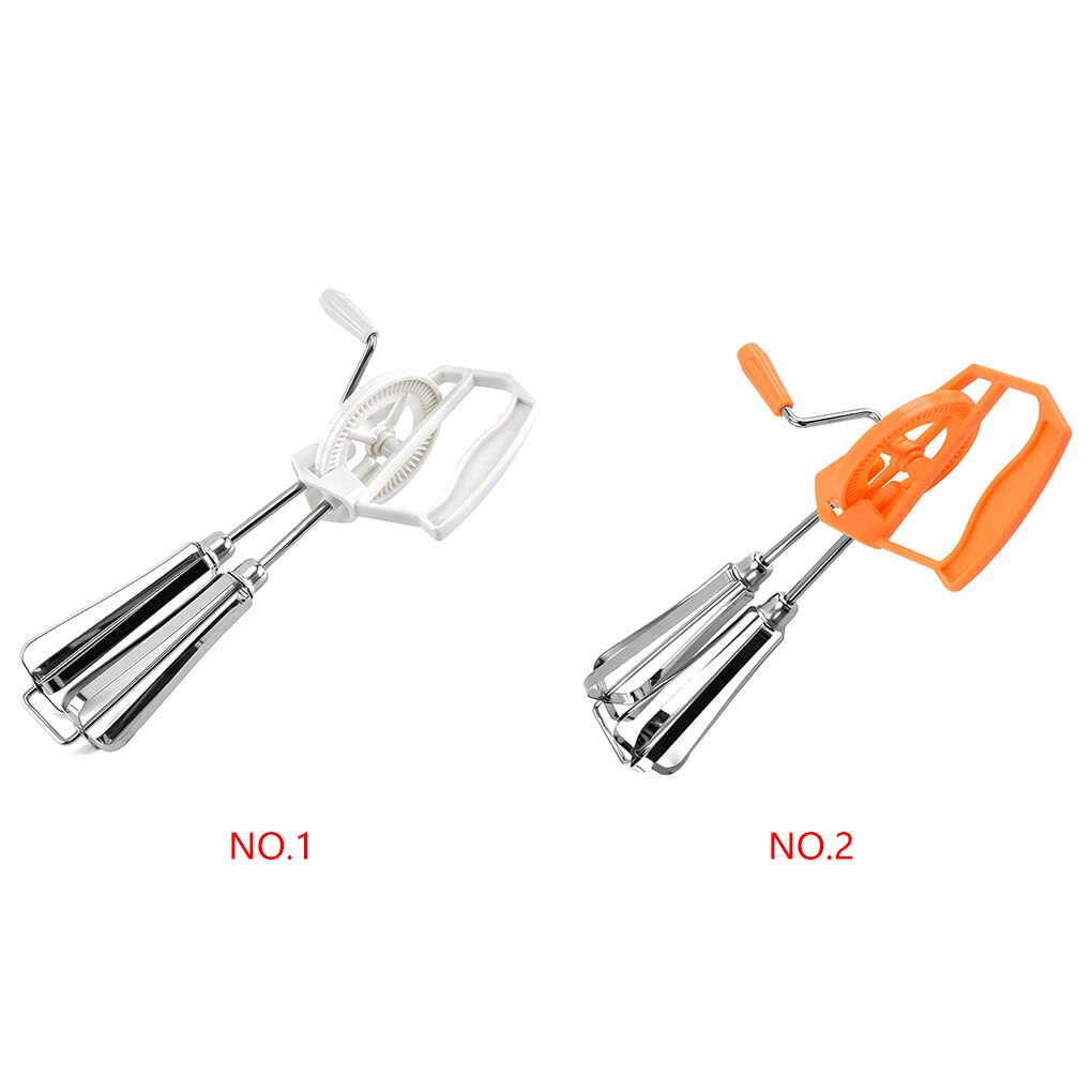 Hand Crank Egg Beater Stainless Steel Rotary Hand Whisk Manual Egg Mixer Kitchen Cooking Tool