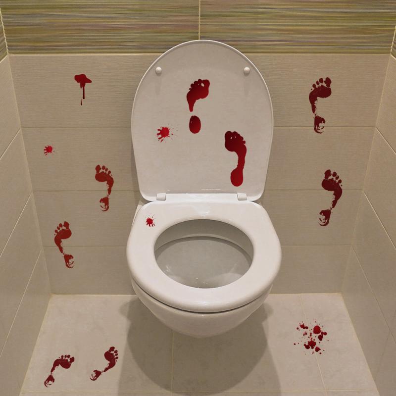 Gorąco!!! Halloween DIY czaszka naklejki na toaletę wodoodporna zdejmowana skórka i kij łazienka naklejki ścienne akcesoria robić dekoracji domu