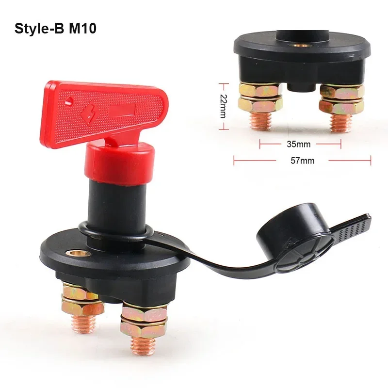 Auto Battery Disconnect Switch 12V 24V Marine 200A 300A Car Dual Battery Switch 3 Position Battery Selector Switch for Car Boat: black