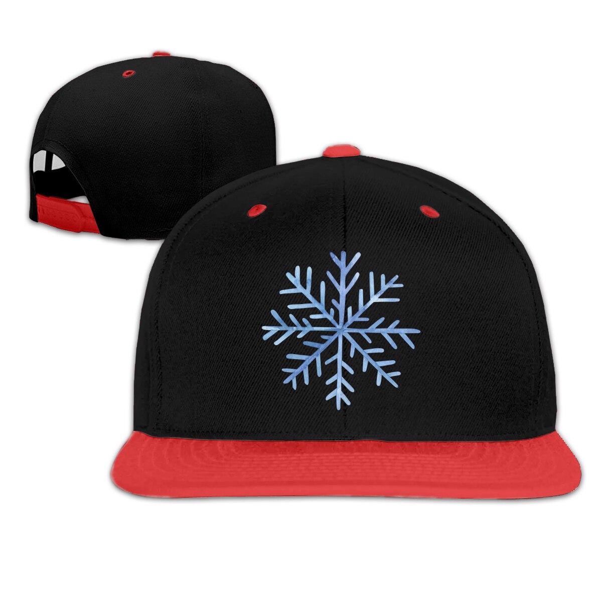 Gorros de Hip Hop para niños con de copo de nieve y Velcro ajustables: Rojo