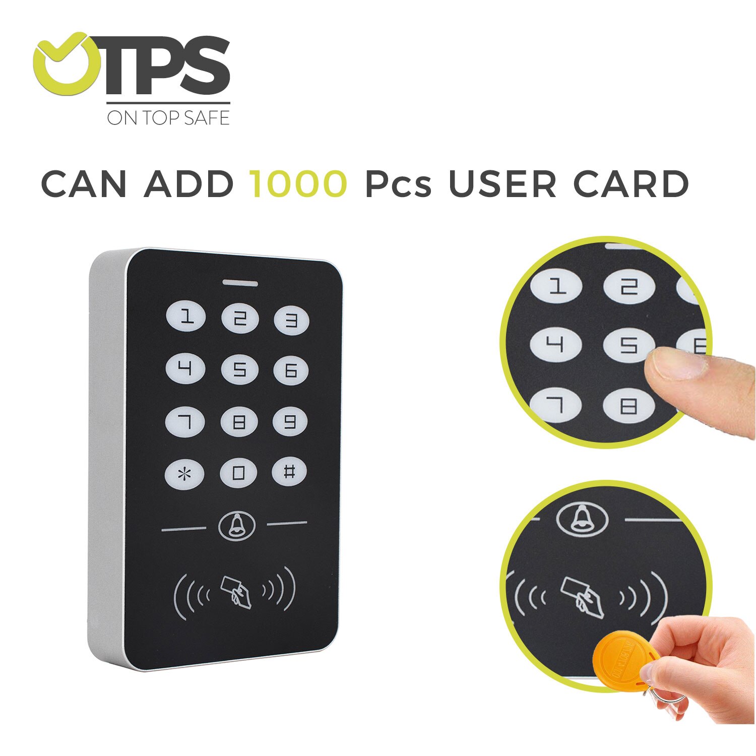 OTPS 125KHz RFID Keyboard Access Control Keypad Controller 10pcs Keyfobs for Door Access Control System Security System Home use