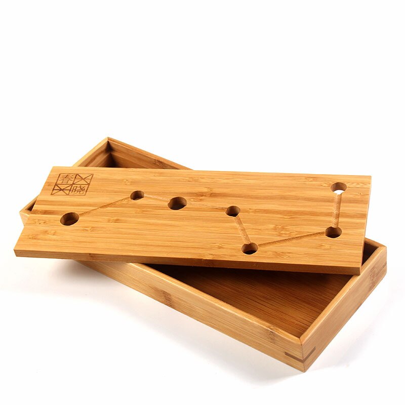 Bamboo water storage seven-star tea tray, water tray, dry infusion table, travel portable tea set, dry infusion tray