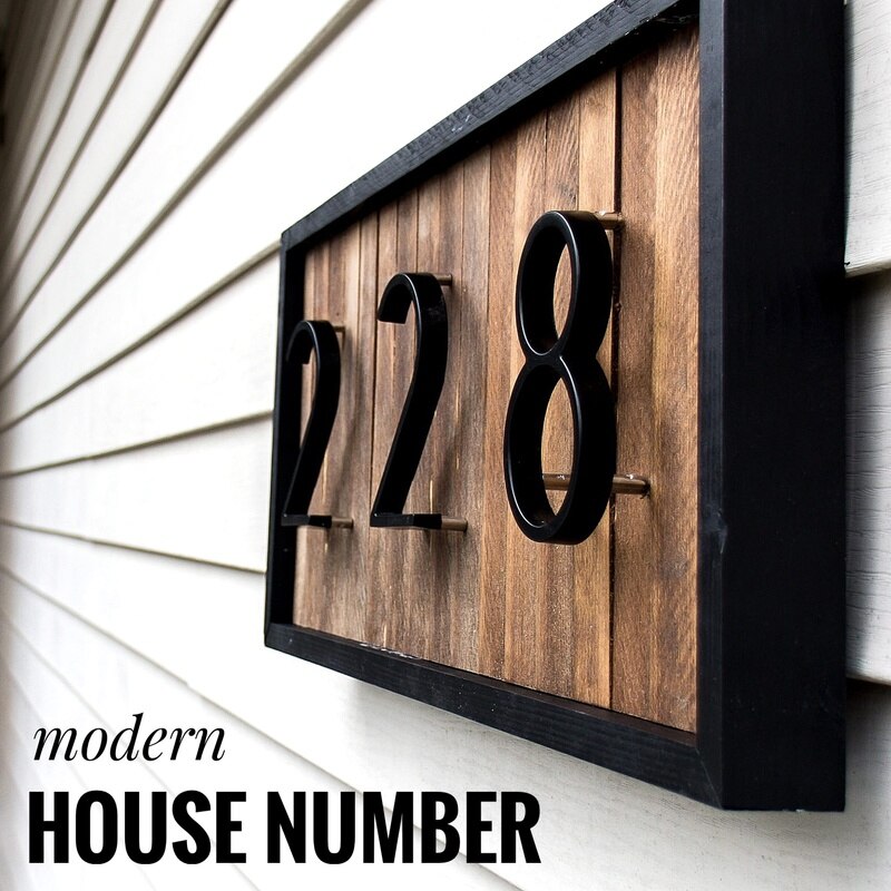 127mm store moderne husnummer dør adresse nummer cifre zink legering sort hus dør adresse tegn  #2