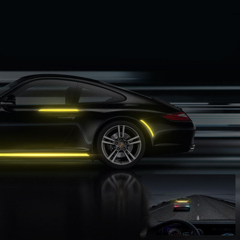 1cmx8m Bike Reflective Stickers Fluorescent MTB Bicycle Wheels Tapes Safety Warning Sticker Decoration Cycling Accessories