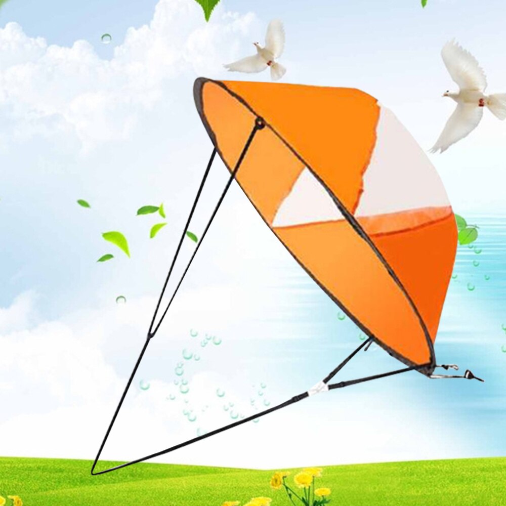 Foldable Kayak Sail Scout Downwind Wind Paddle Popup Canoe Kayak Sail with Clear Window Folding Sail Kayak Accessories(Orange/10: Default Title