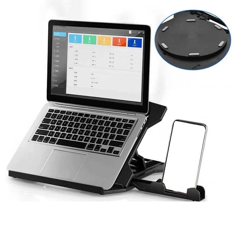 Computerständer, achtfach verstellbarer notebookständer mit drehteller, tragbarer, faltbarer notebookständer, notebook-computer