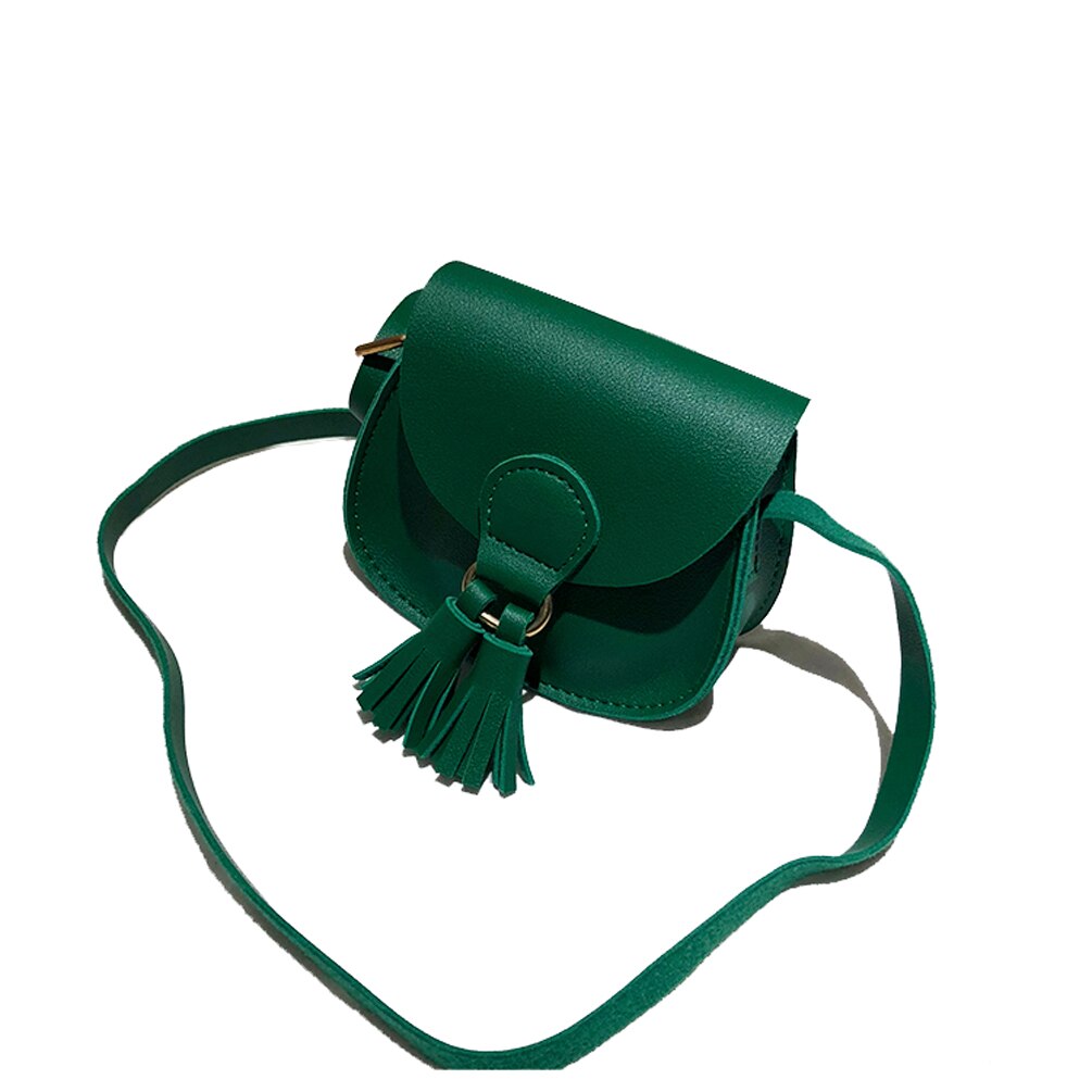 Kids Girls Toddler Mini Shoulder Purse Crossbody Bag with Tassel: Green