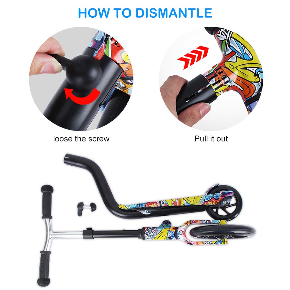 Scooter for Kids Big Wheels Scooter Folding Kick Scooter for Toddlers 3-8 Year with Adjustable Height Lightweight Scooter