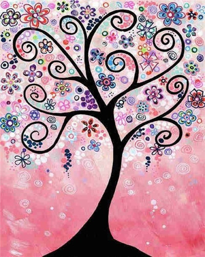 Evershine peinture par numéros arbre dessin art coloriage par numéros paysage peinture à la main ensemble mural: Tailles -995