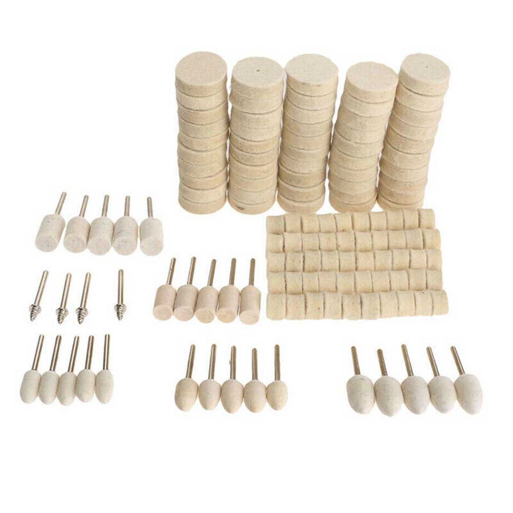 Produktbild von Futheda Filz Polier-Set – 12 Zylindrische Pads 12,5mm, 2,35mm Schaft, Für Schmuck, Glas, Keramik, Nagelkunst