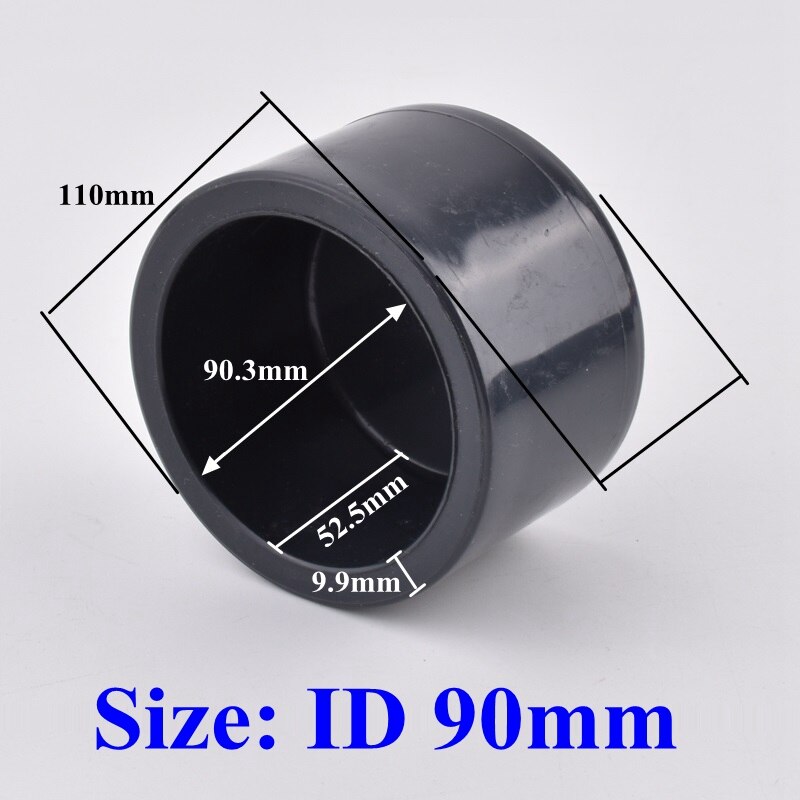 1 Piece ID.20~160mm UPVC End Cap Dark Gray Aquarium Tank Water Pipe Connector PVC Plug Watering Irrigation PVC Socket Tube Joint: Inner Dia 90mm