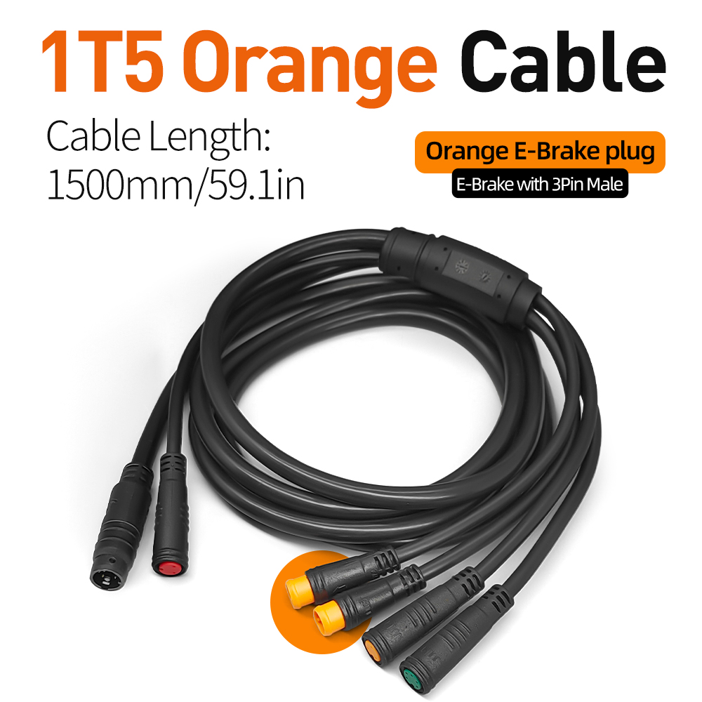 Controlador de Cable impermeable para bicicleta eléctrica 1T4/1T5, luz Ebrake, pantalla de acelerador, accesorios de conversión de Cable para bicicleta eléctrica: Verde claro