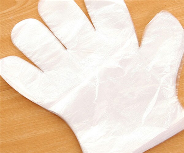 50 Pcs Huishoudelijke Schoonmaak Handschoenen 20G Kapsalon Verven Wegwerp Handschoenen Plastic Film Kappers Haarverzorging Transparante Handschoenen