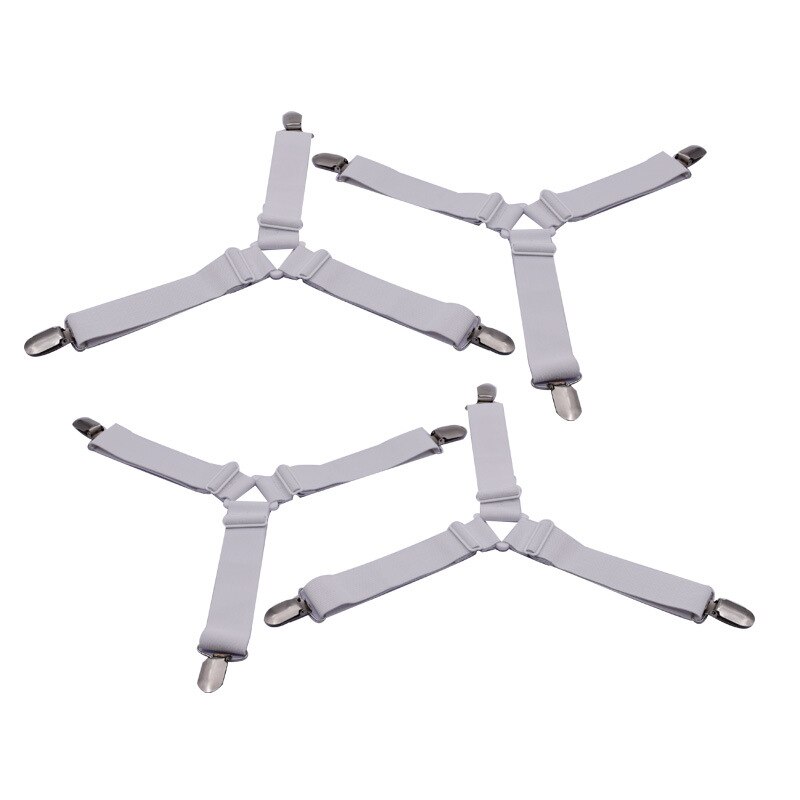 4 pièces/ensemble drap de lit pince drap de lit ceinture attache matelas élastique antidérapant pince couverture pince blanc et noir rose bleu kaki