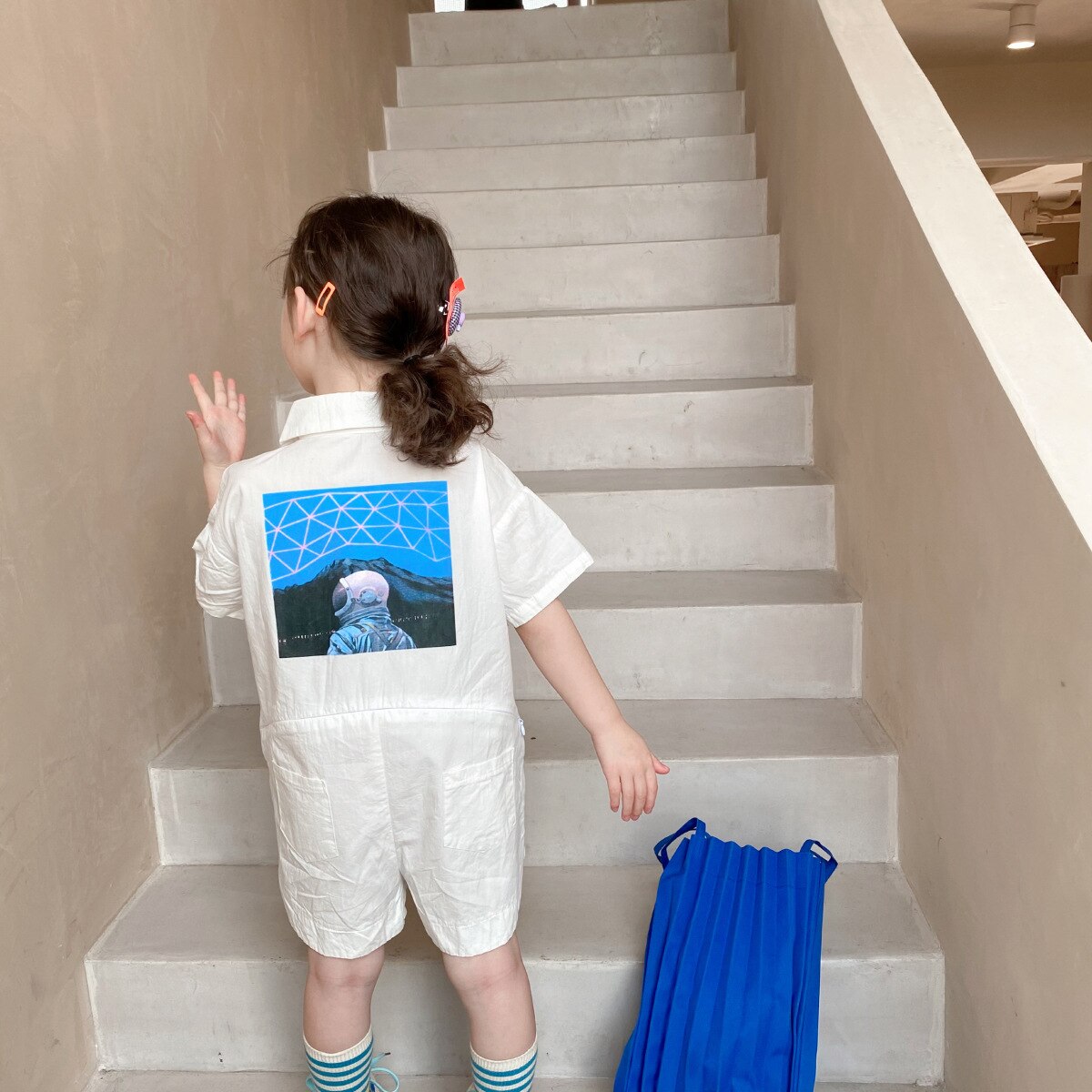 Sommerlicher weltraum-drucken unisex kurzarm-bodys für jungen und mädchen aus baumwolle, lockerer freizeit-Gesamt
