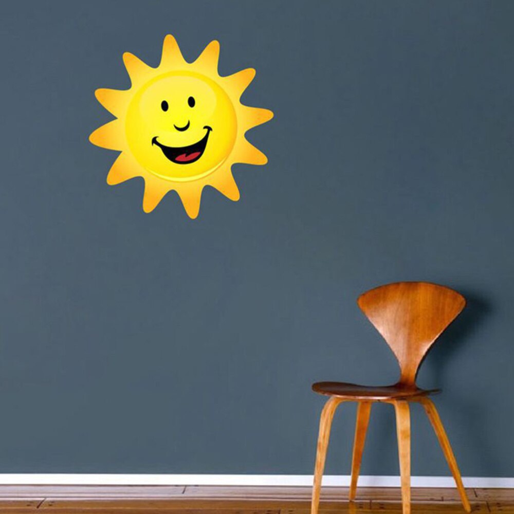 1Pc Goede Pvc Cartoon Grappige Lachende Zon Wanddecoratie Voor Kleuterschool