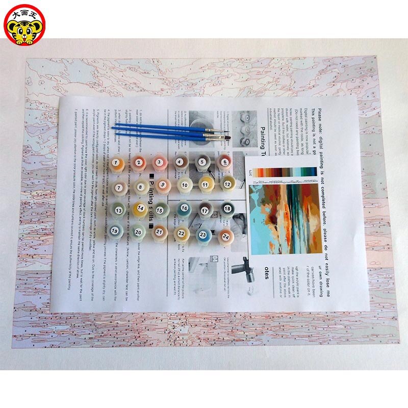 painting by numbers art paint by number Diy European sunset sailing landscape painting background wall hand-painted filling de