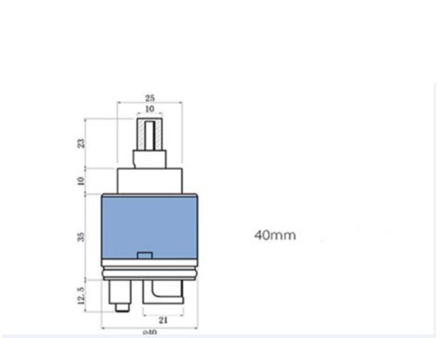 1Pc 35Mm/40Mm Waterbesparende Vervanging Keramische Spool Sedal Water Mengkraan Kraan Cartridge Keuken Badkamer Kraan vervangen Deel: high leg 40mm