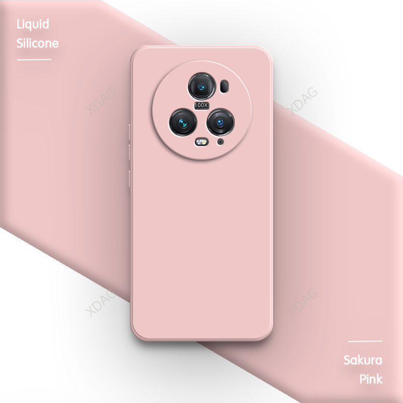 Basis origineel hoesje voor huawei honor magic 5 magic 5 pro lite 5 pro 5 lite 5g lensbescherming schokbestendige zachte vloeibare siliconen cover: Nylon / Roze