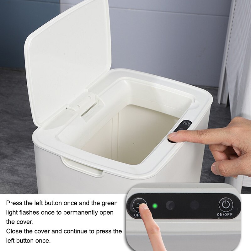14L Automatic Touchless Smart Infrared Motion Sensor Rubbish Waste Bin Kitchen Trash Can Garbage Bins Home Cleaning Tool
