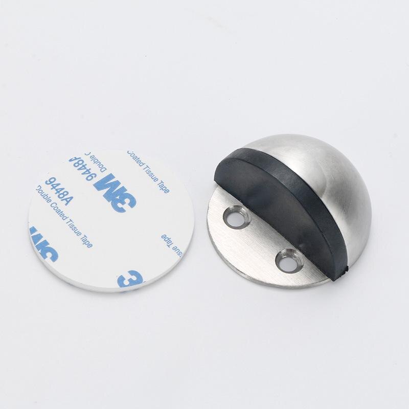1 Pcs Stainless Steel Non Punching Sticker Rubber Door Stopper Door Holders Catch Floor Mounted Nail-free Door Stops: 5