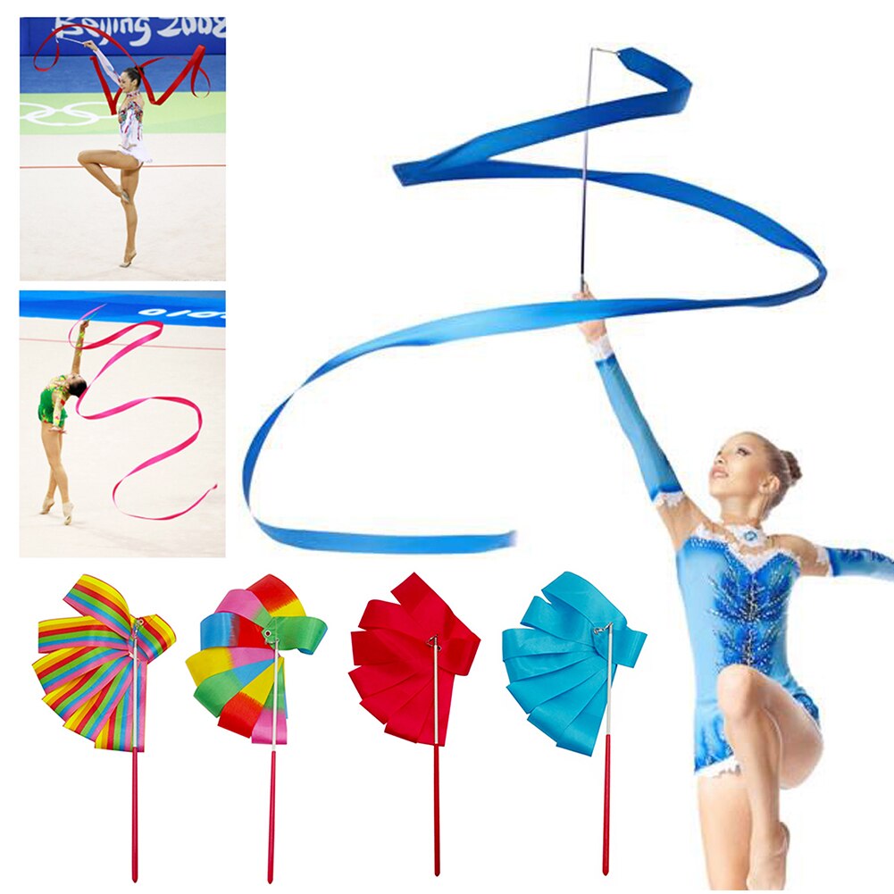 Gymnastics Dance Ribbon - 2M/4M - Rhythmic Art Streamer Twirling Rod Stick