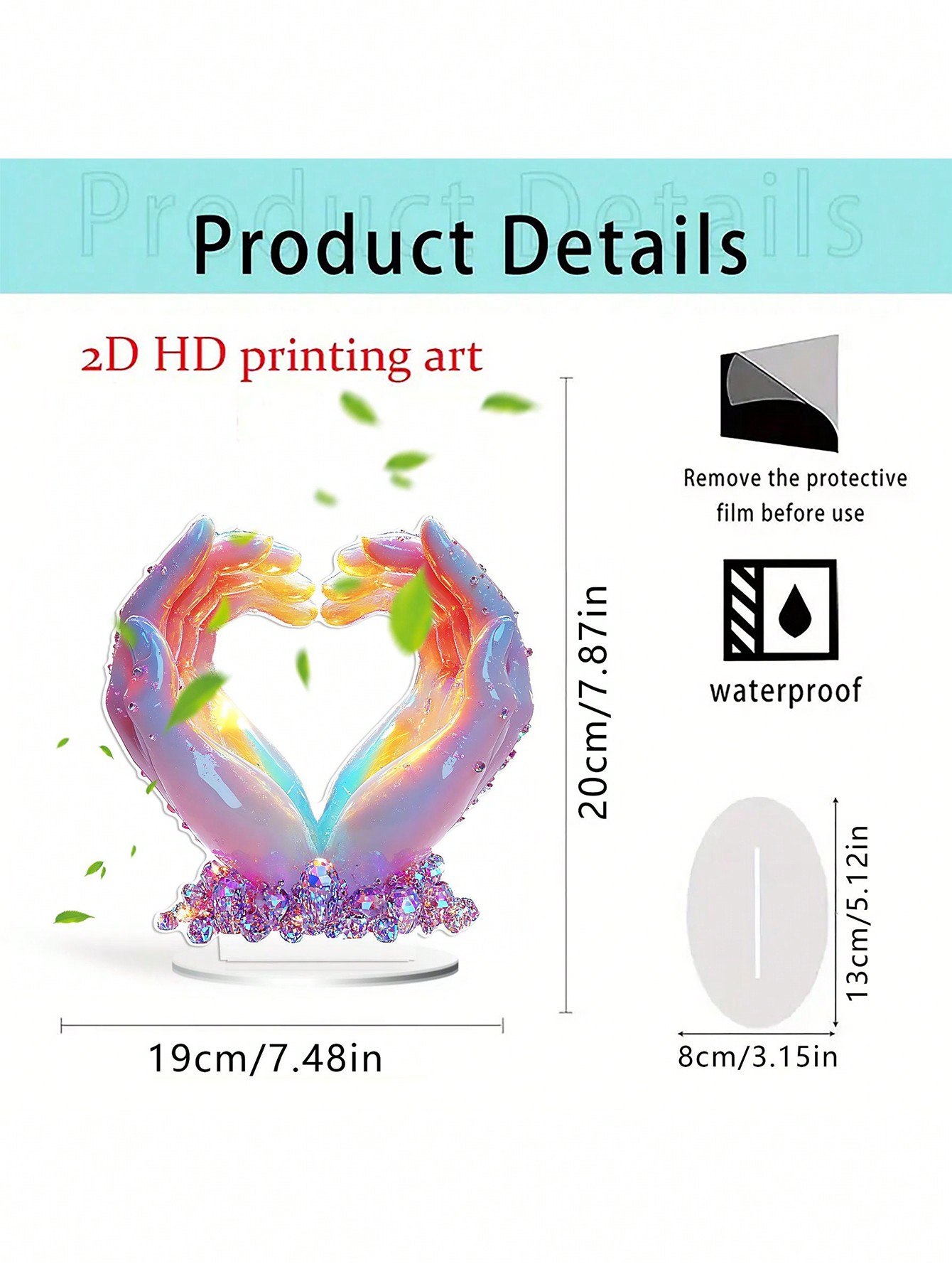 Palm ornaments, heart-shaped hand statues, love finger sculptures wedding ornaments, suitable for office home decoration.