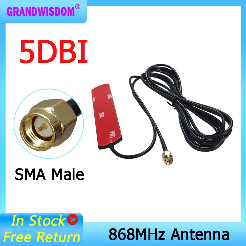 Gsm Antenne 868 Mhz 915Mhz Gelijmd Strip 868 M Patch Antenne Sma-Male Connector Antenne 3 Meter Kabel 868 Mhz 915 Iot Antena Antenne