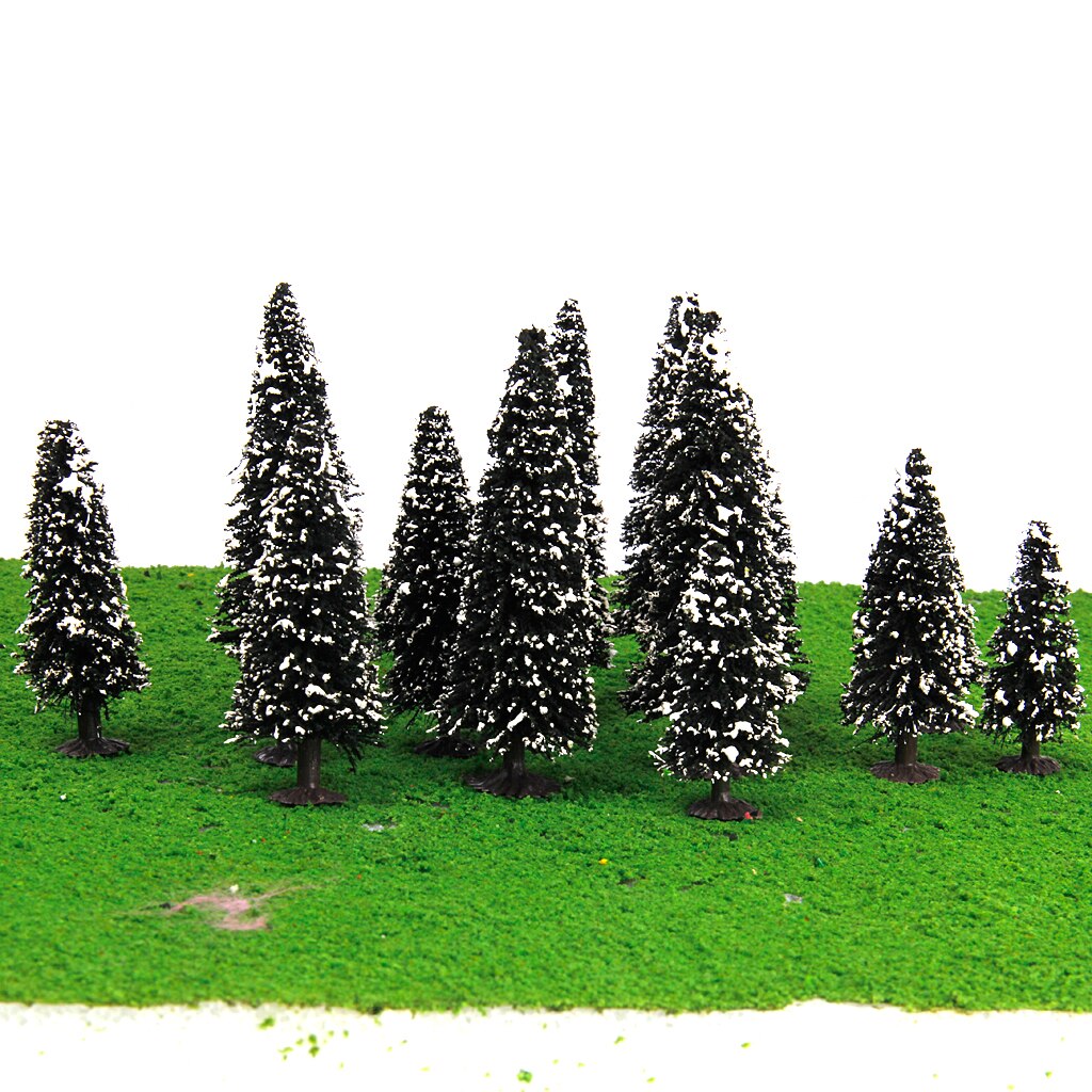 Boxed 15 Cedar Trees W/ Snow Model Train Railway Diorama Winter Scenery HO N Z