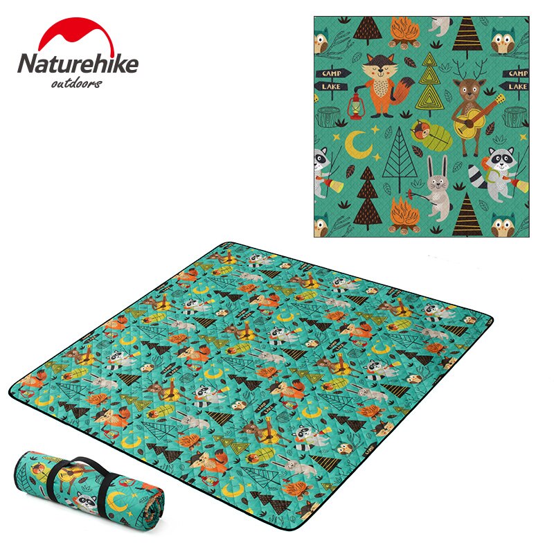 Naturehike Picnic Blanket Foldable Camping Mat Washable Picnic Rug Sandproof Beach Blanket Waterproof Portable Picnic Mat: Green Forest / 180x200 cm