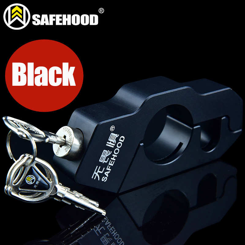 Z-con's Motorrad-Griffschloss, CNC-Sicherheit, Sicherheitsschloss, Lenker, praktisch, Bremshebel, Scheibenschloss, geeignet für Motorrad, ATV, Sco: Schwarz