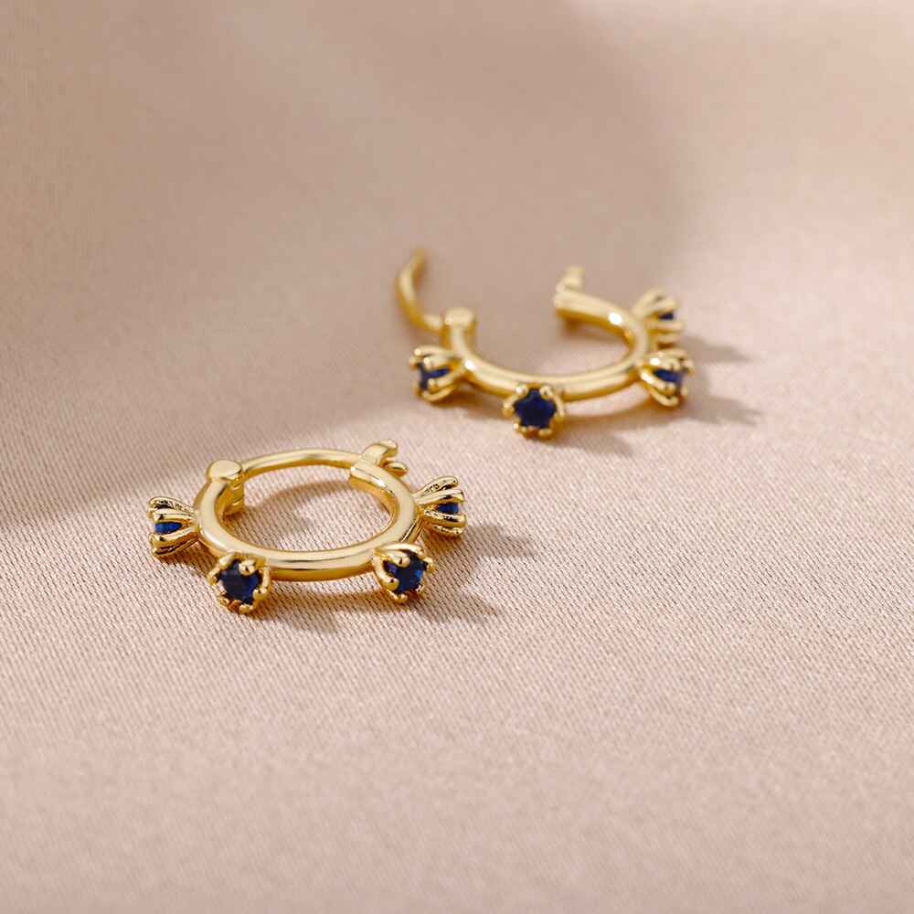 Brincos de aço inoxidável para mulheres minimalista zircão de ouro em forma de flor redonda brincos piercing boho jóias presente bijoux femme