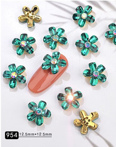 3D nail art Kleurrijke Bloem gems decoraties voor strass 3D DIY charms sieraden