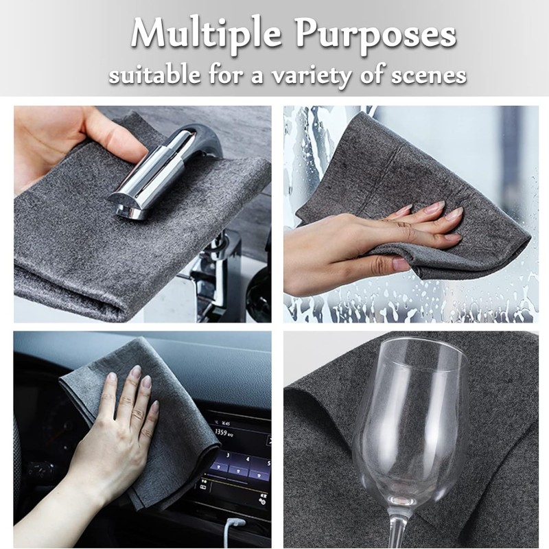 Paño de limpieza mágico grueso, trapo de microfibra multiusos, vidrio reutilizable, toallita para ventanas automáticas, trapo de limpieza de espejo de cocina sin pelusa