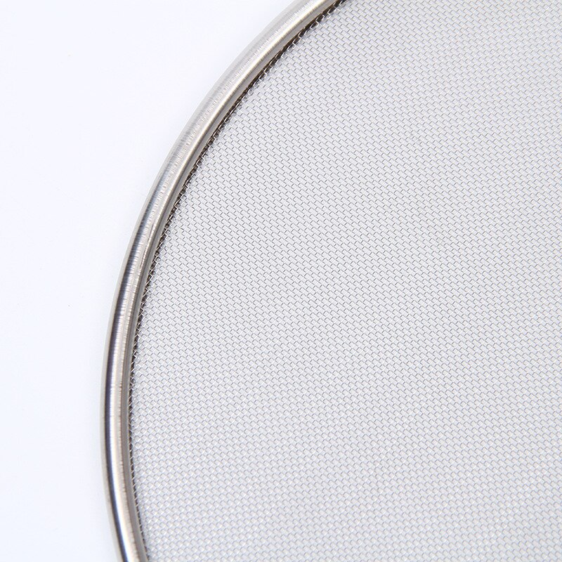 21cm/25cm/29cm/33cm Stainless Steel Splatter Screen Mesh Pot Cover Silver Oil Frying Pan Lid With Wooden Handle Cooking Tools