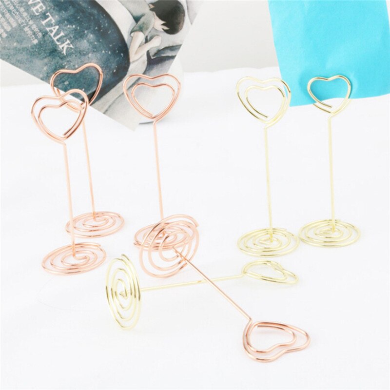 10 Pcs Goldene Schmetterling Herz Form Schreibtisch Notizen Ordner Herz Form Clips Hochzeit Gefälligkeiten Platz-kartenhalter Tisch Foto Clips