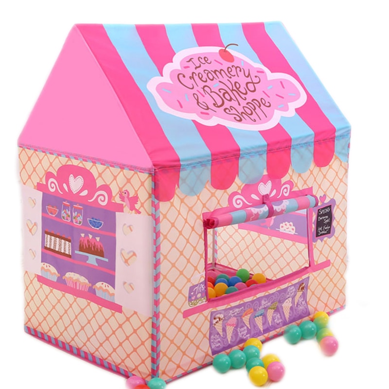 Play Tent Toy Roze Draagbare Opvouwbare Tipi Vouwen Outdoor Kleurrijke Speelhuis Tent Speelgoed Voor Kinderen Meisje Kinderen