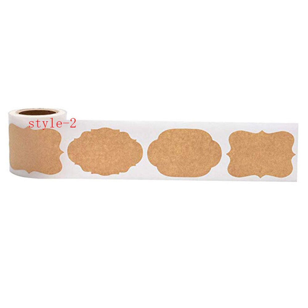 300pc/Roll Kraft Sticker Handwritten convenience stickers Sealing cowhide sticker Label for Kitchen classification diy Tags: B