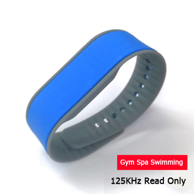 Pulsera EM 125Khz EM4100, pulsera de silicona RFID, solo lectura, Protocolo 18000-2: WB06-Blue