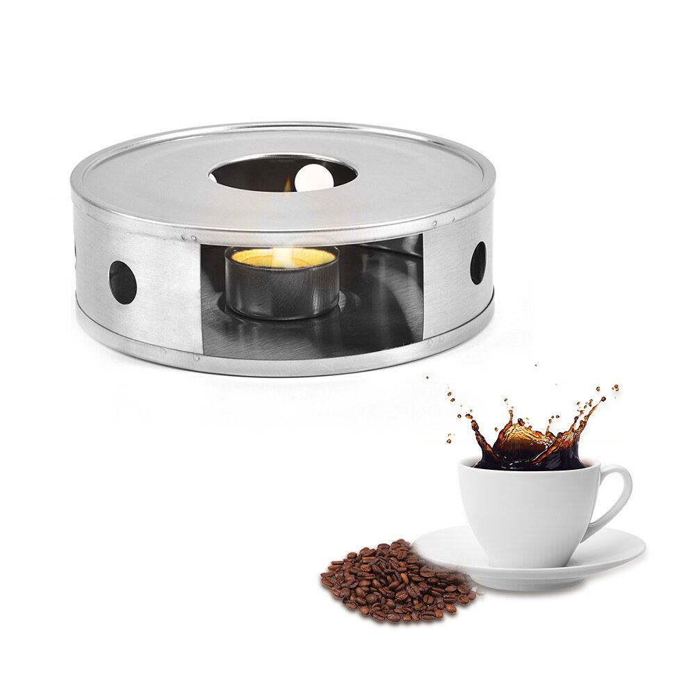 Universal te komfur rustfrit stål sølv te varmere stand mælkevarmer tekande opvarmning stearinlys base til te og kaffe potter